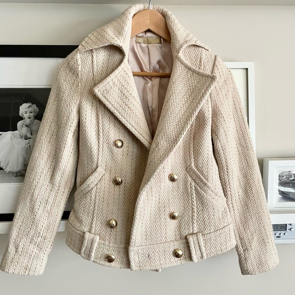 Sold -Women's Beige Tweed Jacket - Picture 4 of 6
